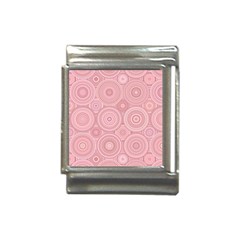 Pink Retro Texture With Circles, Retro Circles Background, Italian Charm (13mm) by kyorashop23