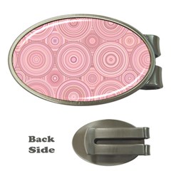 Pink Retro Texture With Circles, Retro Circles Background, Money Clips (oval)  by kyorashop23