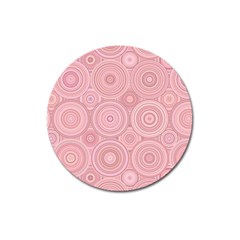 Pink Retro Texture With Circles, Retro Circles Background, Magnet 3  (round) by kyorashop23