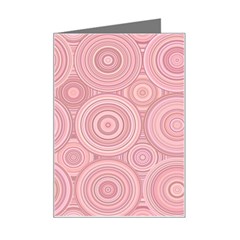 Pink Retro Texture With Circles, Retro Circles Background, Mini Greeting Card by kyorashop23