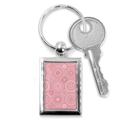 Pink Retro Texture With Circles, Retro Circles Background, Key Chain (rectangle) by kyorashop23