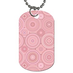 Pink Retro Texture With Circles, Retro Circles Background, Dog Tag (two Sides) by kyorashop23