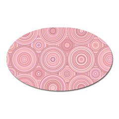 Pink Retro Texture With Circles, Retro Circles Background, Oval Magnet by kyorashop23