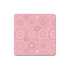 Pink Retro Texture With Circles, Retro Circles Background, Square Magnet by kyorashop23