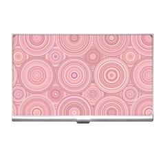 Pink Retro Texture With Circles, Retro Circles Background, Business Card Holder by kyorashop23