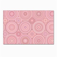 Pink Retro Texture With Circles, Retro Circles Background, Postcards 5  X 7  (pkg Of 10) by kyorashop23