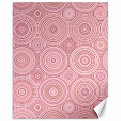 Pink Retro Texture With Circles, Retro Circles Background, Canvas 11  X 14  by kyorashop23