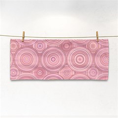 Pink Retro Texture With Circles, Retro Circles Background, Hand Towel by kyorashop23