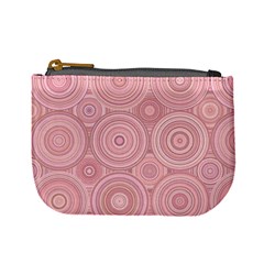 Pink Retro Texture With Circles, Retro Circles Background, Mini Coin Purse by kyorashop23