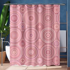 Pink Retro Texture With Circles, Retro Circles Background, Shower Curtain 60  X 72  (medium)  by kyorashop23