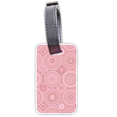 Pink Retro Texture With Circles, Retro Circles Background, Luggage Tag (one Side) by kyorashop23