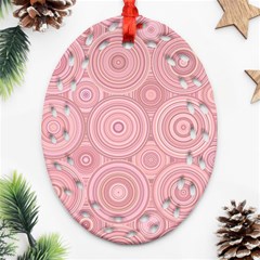 Pink Retro Texture With Circles, Retro Circles Background, Oval Filigree Ornament (two Sides)