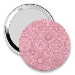 Pink Retro Texture With Circles, Retro Circles Background, 3  Handbag Mirrors by kyorashop23