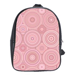 Pink Retro Texture With Circles, Retro Circles Background, School Bag (xl) by kyorashop23