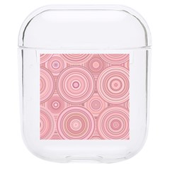 Pink Retro Texture With Circles, Retro Circles Background, Hard Pc Airpods 1/2 Case by kyorashop23