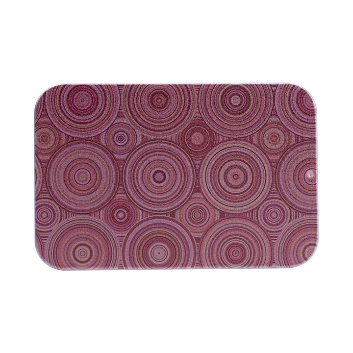 Pink Retro Texture With Circles, Retro Circles Background, Open Lid Metal Box (Silver)  