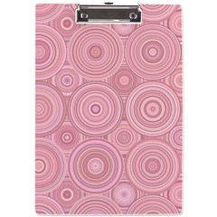 Pink Retro Texture With Circles, Retro Circles Background, A4 Acrylic Clipboard by kyorashop23