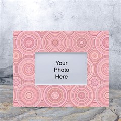 Pink Retro Texture With Circles, Retro Circles Background, White Tabletop Photo Frame 4 x6  by kyorashop23