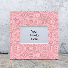 Pink Retro Texture With Circles, Retro Circles Background, White Box Photo Frame 4  X 6  by kyorashop23