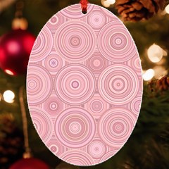 Pink Retro Texture With Circles, Retro Circles Background, Uv Print Acrylic Ornament Oval by kyorashop23