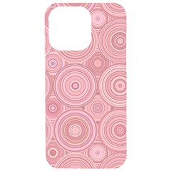 Pink Retro Texture With Circles, Retro Circles Background, Iphone 15 Pro Max Black Uv Print Pc Hardshell Case