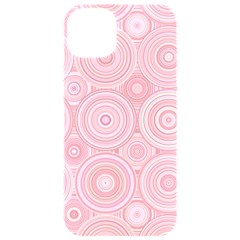 Pink Retro Texture With Circles, Retro Circles Background, Iphone 15 Pro Black Uv Print Pc Hardshell Case by kyorashop23