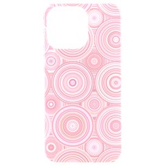 Pink Retro Texture With Circles, Retro Circles Background, Iphone 15 Pro Max Black Uv Print Pc Hardshell Case by kyorashop23