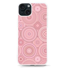 Pink Retro Texture With Circles, Retro Circles Background, Iphone 15 Tpu Uv Print Case by kyorashop23