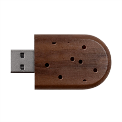 Punch Hole, Black Hole Wood Oval Usb Flash Drive