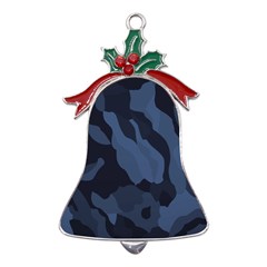 Purple Camo Metal Holly Leaf Bell Ornament by kyorashop23