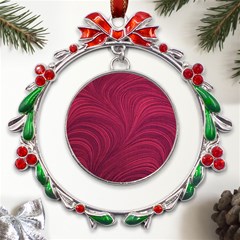 Purple Fabric Texture, Fabric Backgrounds With Lines Metal X mas Wreath Ribbon Ornament