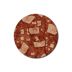 Retro Education Texture, Creative Education Background Rubber Coaster (round) by kyorashop23