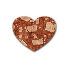 Retro Education Texture, Creative Education Background Rubber Heart Coaster (4 Pack) by kyorashop23