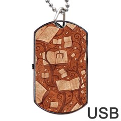 Retro Education Texture, Creative Education Background Dog Tag USB Flash (One Side)