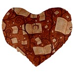 Retro Education Texture, Creative Education Background Large 19  Premium Heart Shape Cushions Back