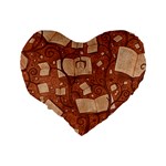 Retro Education Texture, Creative Education Background Standard 16  Premium Flano Heart Shape Cushions Back