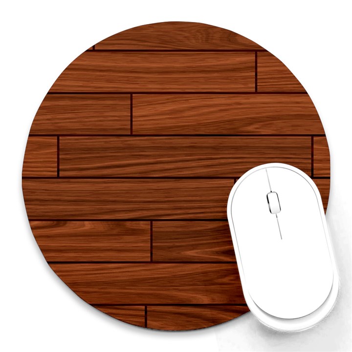 Seamless Wooden Planks Brown Wooden Background Round Mousepad