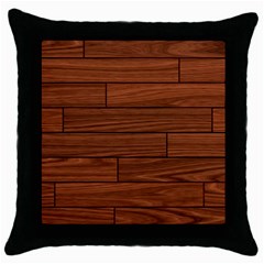 Seamless Wooden Planks Brown Wooden Background Throw Pillow Case (black) by kyorashop23