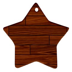 Seamless Wooden Planks Brown Wooden Background Ornament (star) by kyorashop23