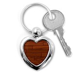 Seamless Wooden Planks Brown Wooden Background Key Chain (Heart) Front