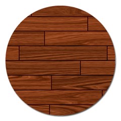 Seamless Wooden Planks Brown Wooden Background Magnet 5  (round) by kyorashop23