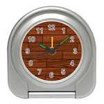 Seamless Wooden Planks Brown Wooden Background Travel Alarm Clock Front