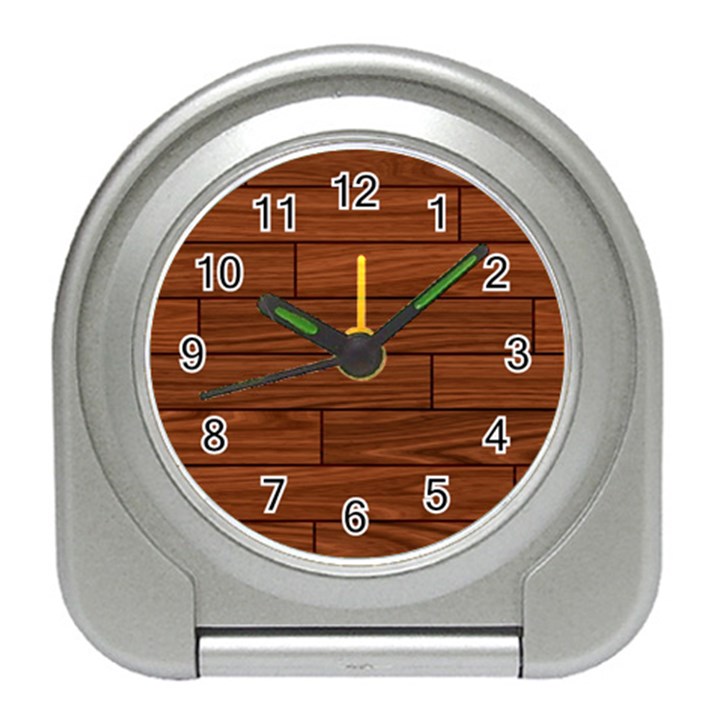 Seamless Wooden Planks Brown Wooden Background Travel Alarm Clock