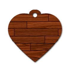 Seamless Wooden Planks Brown Wooden Background Dog Tag Heart (two Sides) by kyorashop23