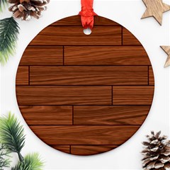 Seamless Wooden Planks Brown Wooden Background Round Ornament (two Sides)