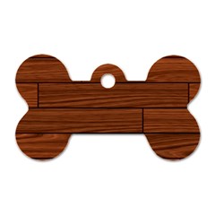 Seamless Wooden Planks Brown Wooden Background Dog Tag Bone (two Sides) by kyorashop23