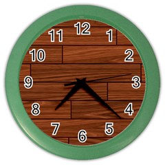 Seamless Wooden Planks Brown Wooden Background Color Wall Clock by kyorashop23