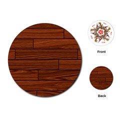 Seamless Wooden Planks Brown Wooden Background Playing Cards Single Design (round)