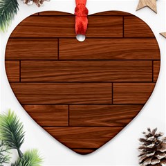 Seamless Wooden Planks Brown Wooden Background Heart Ornament (two Sides)