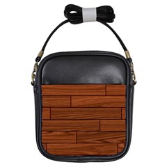 Seamless Wooden Planks Brown Wooden Background Girls Sling Bag by kyorashop23